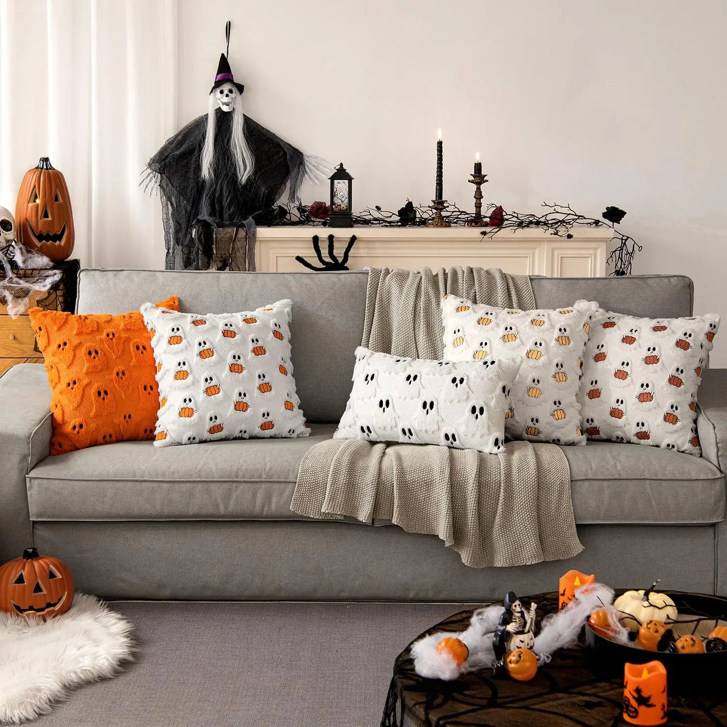 Ghost Pumpkin Pillow Covers
