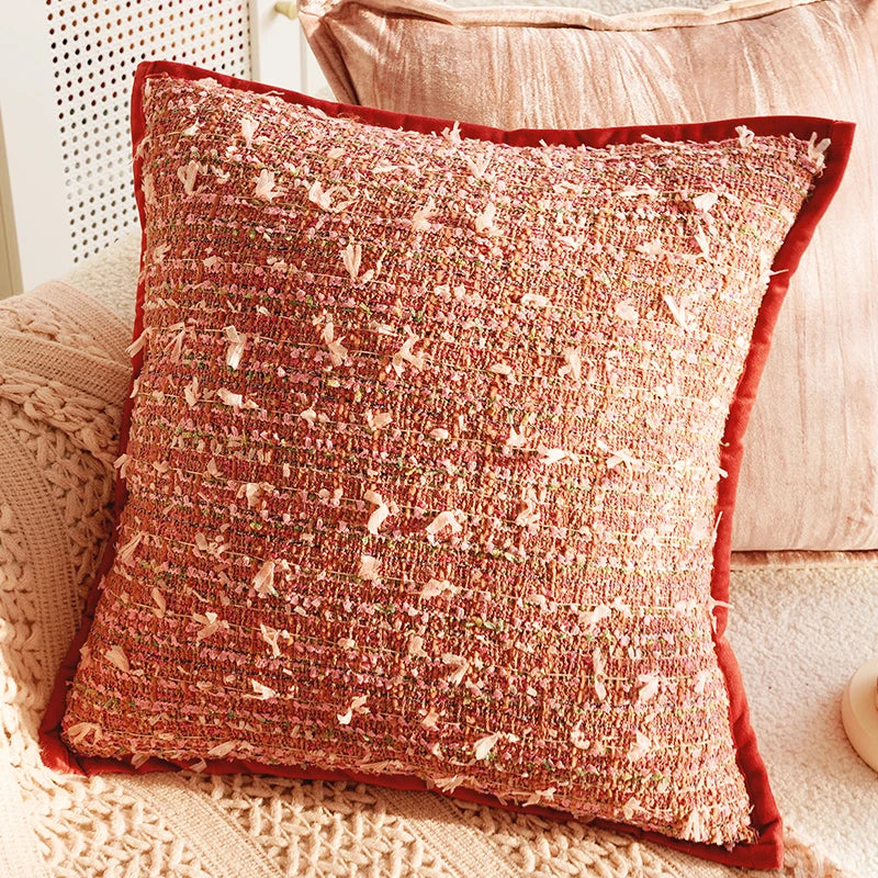 Pink Retro Throw Pillow Cover – French Style Gift for Home
