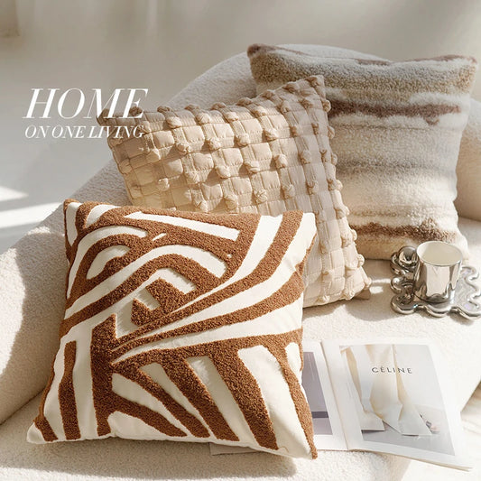 Vintage Brown Nordic Pillow Cover – Cozy Sofa Decor Gift