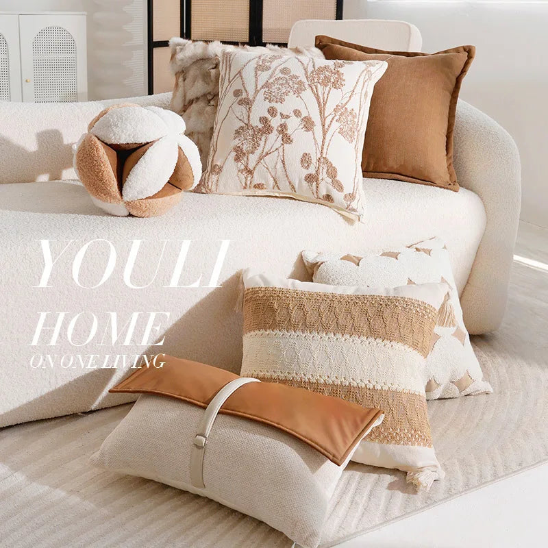 Cozy French Brown Throw Pillow Cover – Luxury Home Decor