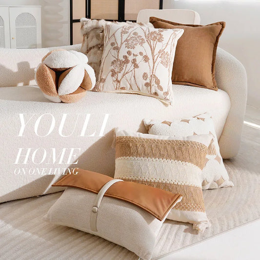 Cozy French Brown Throw Pillow Cover – Luxury Home Decor