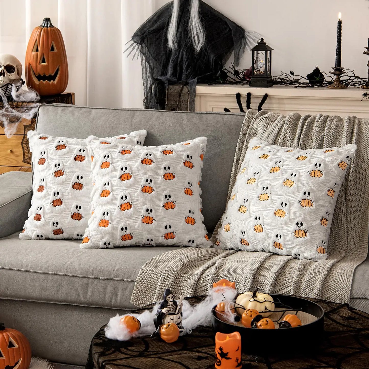 Ghost Pumpkin Pillow Covers