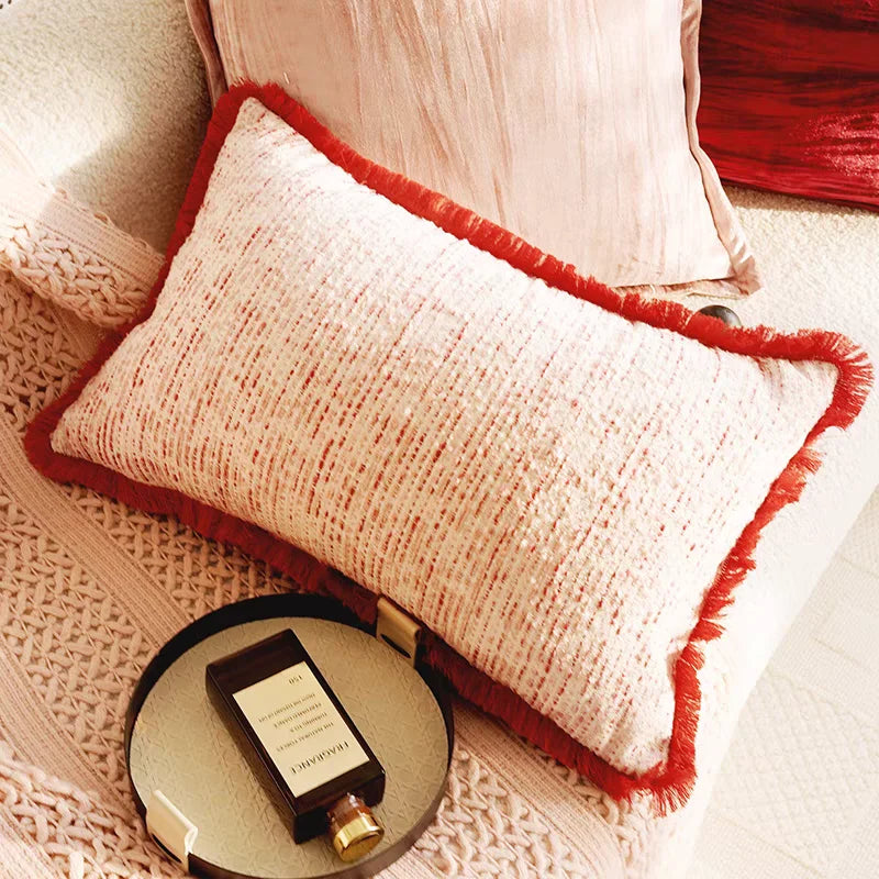 Pink Retro Throw Pillow Cover