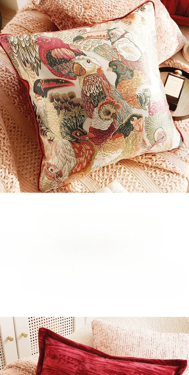 Pink Retro Throw Pillow Cover