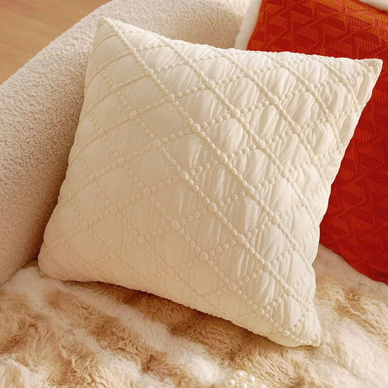 Pink Retro Throw Pillow Cover