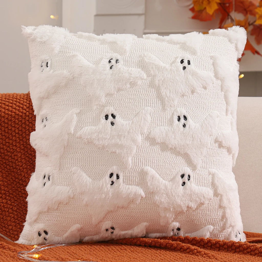 Pumpkin Ghost Throw Pillow Cover, 18" x 18" & 12" x 20"