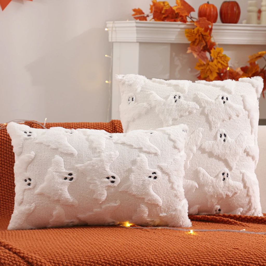 Pumpkin Ghost Throw Pillow Cover, 18" x 18" & 12" x 20"