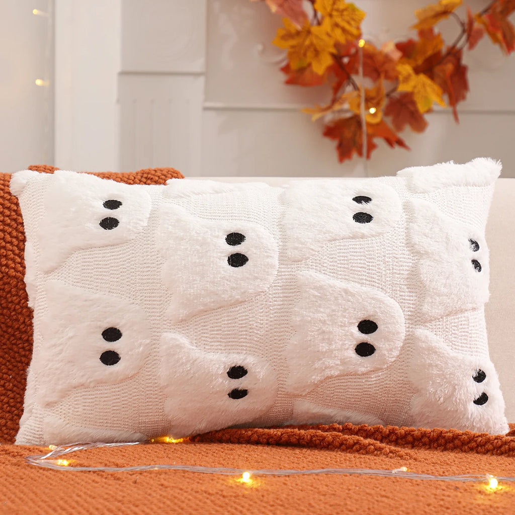 Pumpkin Ghost Throw Pillow Cover, 18" x 18" & 12" x 20"
