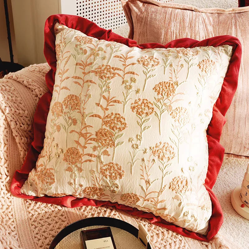 Pink Retro Throw Pillow Cover