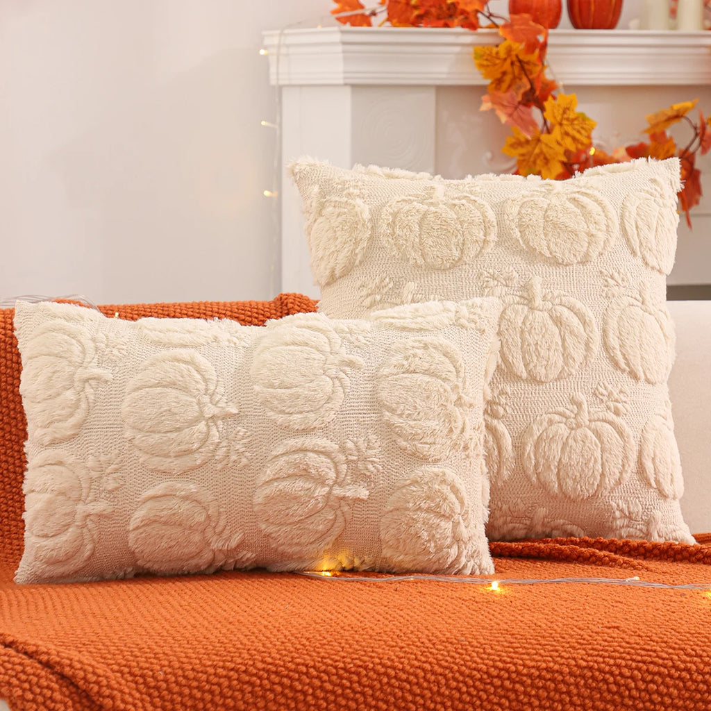 Pumpkin Ghost Throw Pillow Cover, 18" x 18" & 12" x 20"
