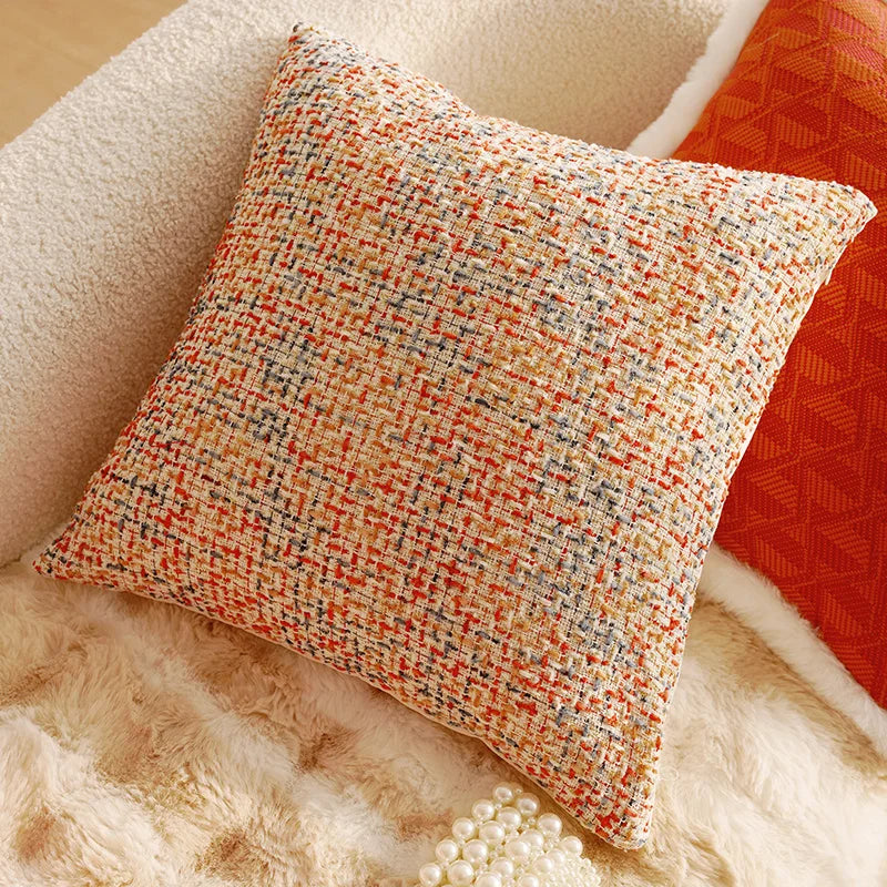 Pink Retro Throw Pillow Cover