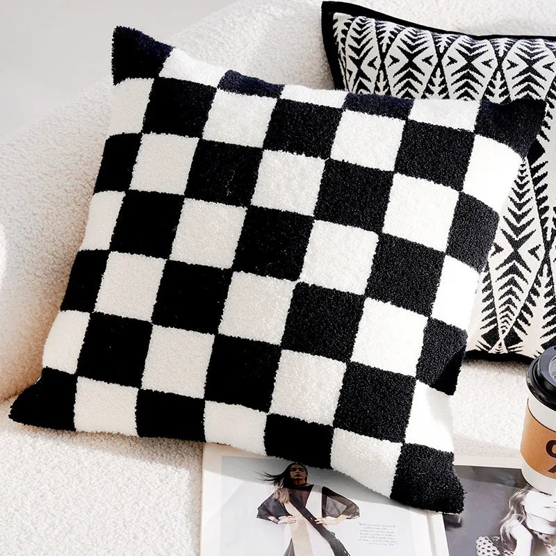 Forest Black and White Throw Pillow Cover